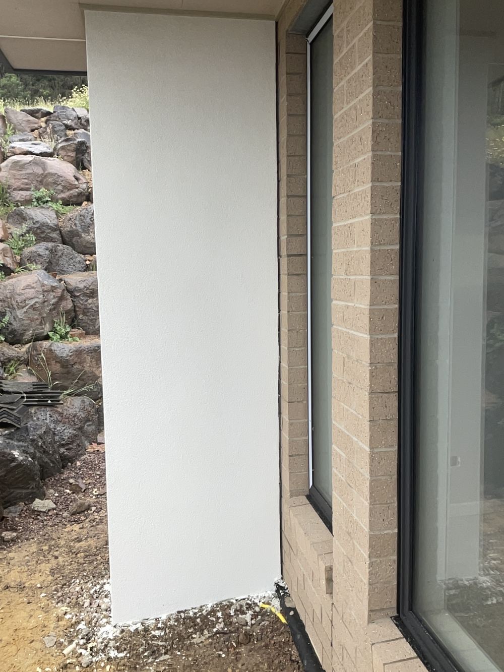 Brickwork expansion joint with mortar in it instead of flexible sealant, found during a fixing inspection in Pakenham