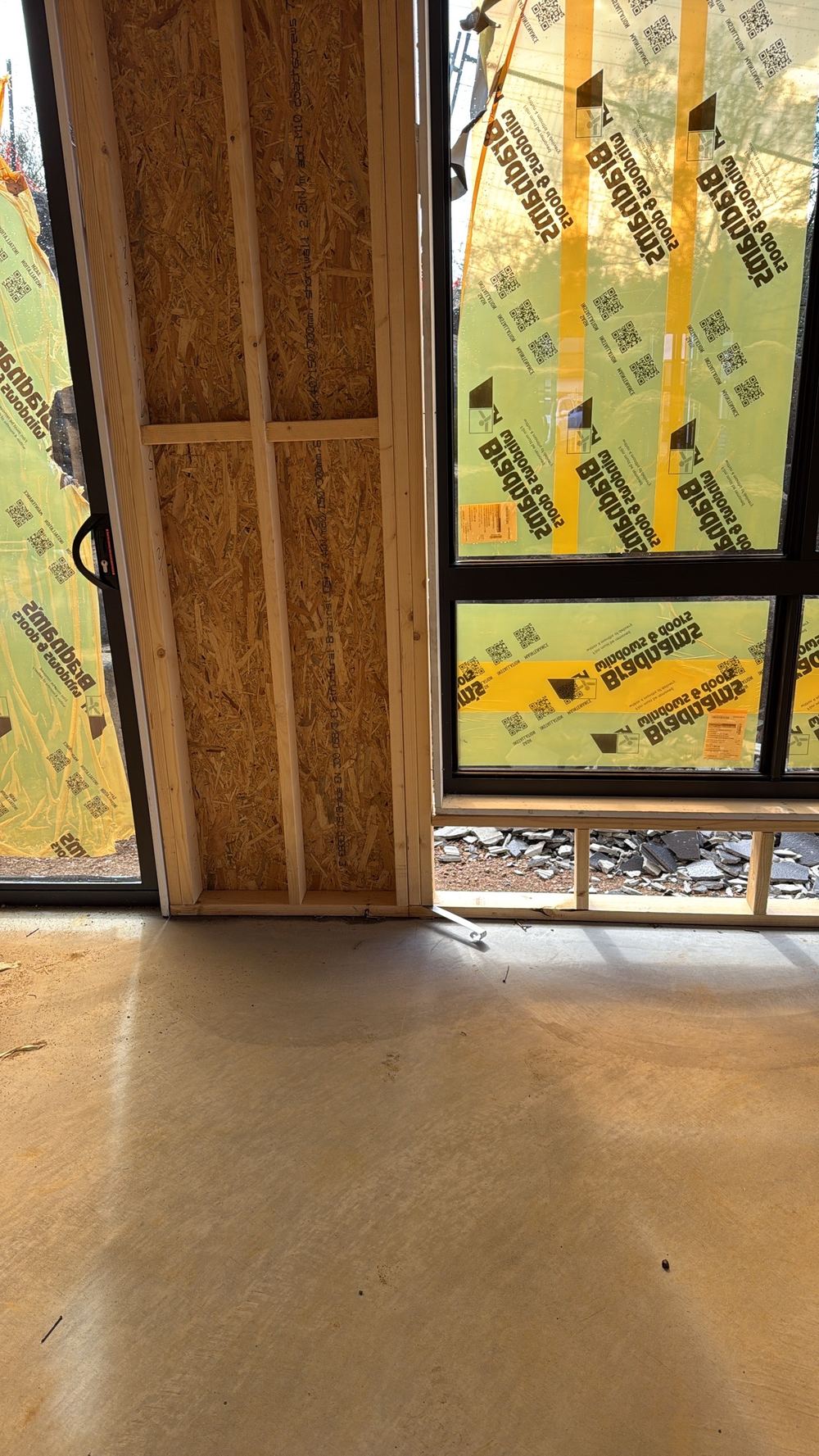 Jamb studs sitting off the bottom plate and held only by skew nails, found during a frame inspection in Pakenham